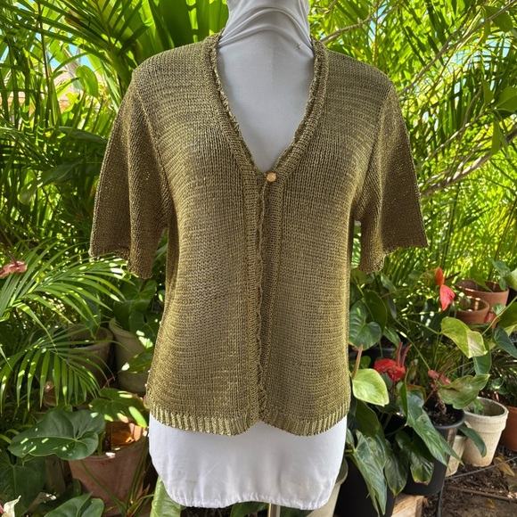 Sag Harbor sage Green Cardigan Sweater V-Neck Lightweight new without tags - Picture 1 of 10
